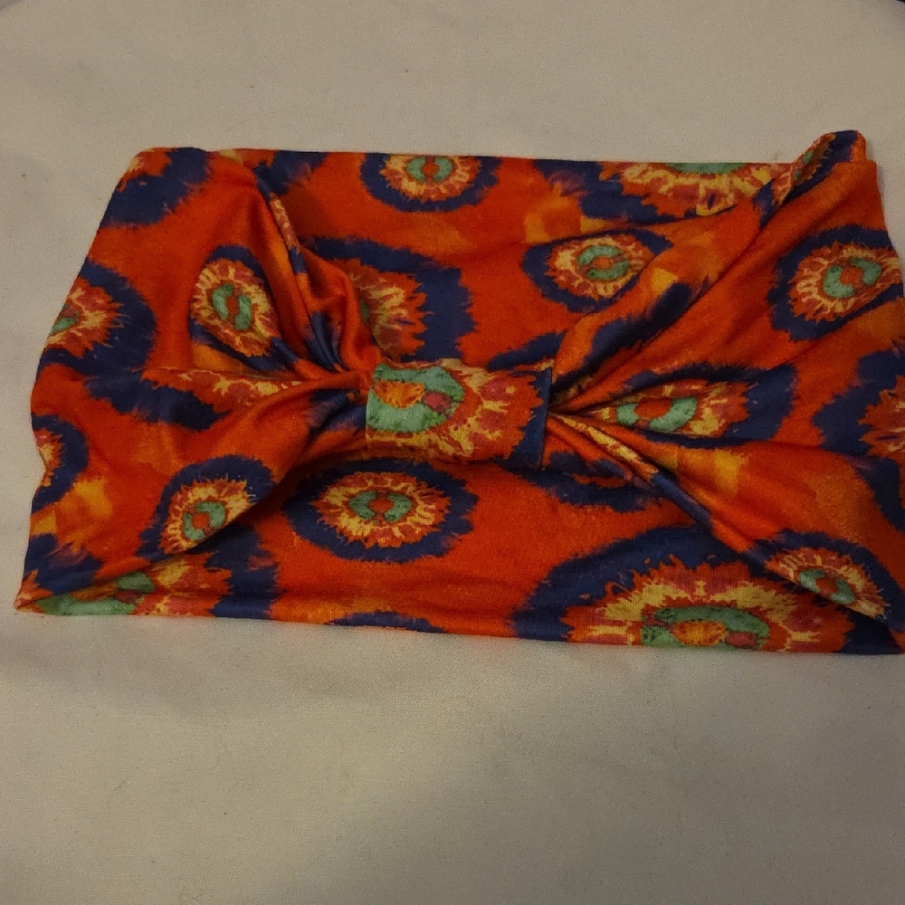 Vibrant Orange and Blue Hairband